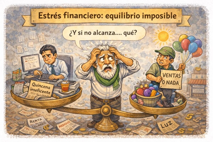 Caricatura editorial - Trabajar, vivir... y sobrevivir