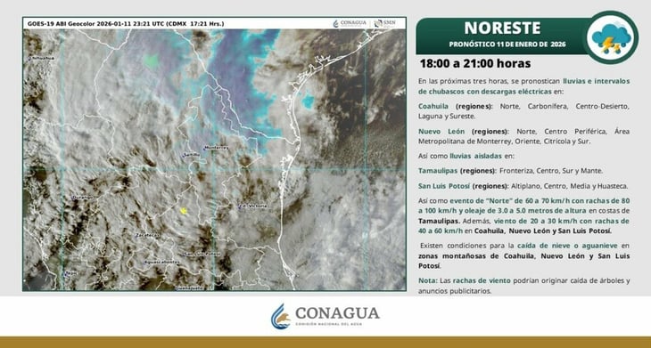 SMN alerta por nieve, aguanieve y heladas en varias regiones del país
