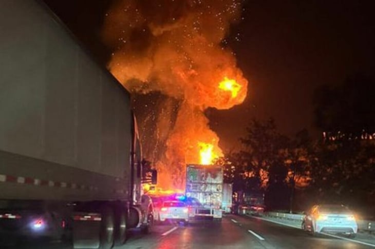 Así fue el momento exacto de la explosión de una pipa de gas en la México-Querétaro