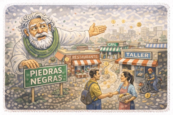 Caricatura editorial - Cronos celebra el tiempo de emprender