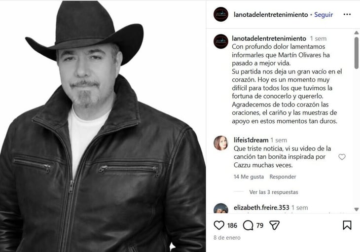 Fallece Martín Olivares, cantante que defendió a Cazzu con una canción dirigida a Ángela Aguilar