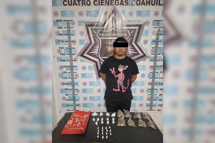 Detienen a joven con diversas drogas en Cuatro Ciénegas