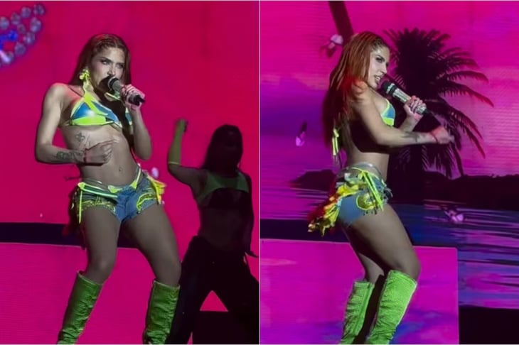 Yeri Mua fuma marihuana en Carnaval de Veracruz