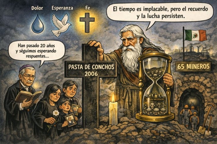 Caricatura editorial - Veinte años después Cronos y la deuda pendiente
