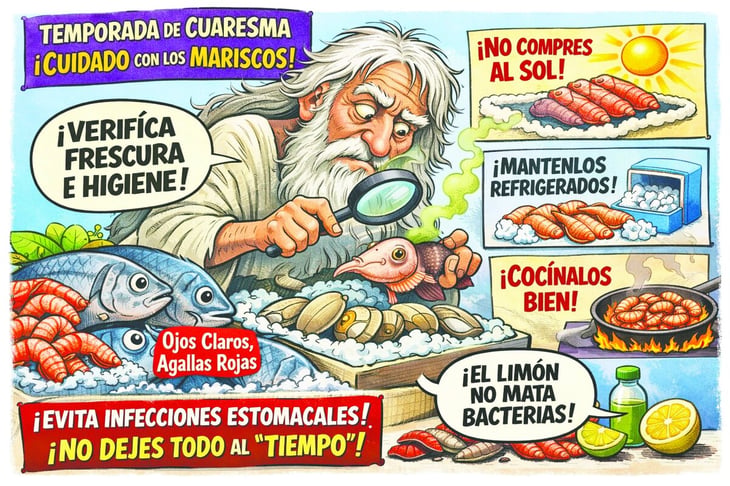 Caricatura editorial... En Cuaresma, que no te salga caro el pescado