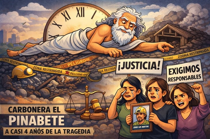 Caricatura editorial - Tragedia en Pozo Carbonero El Pinabete sigue sin sentencia