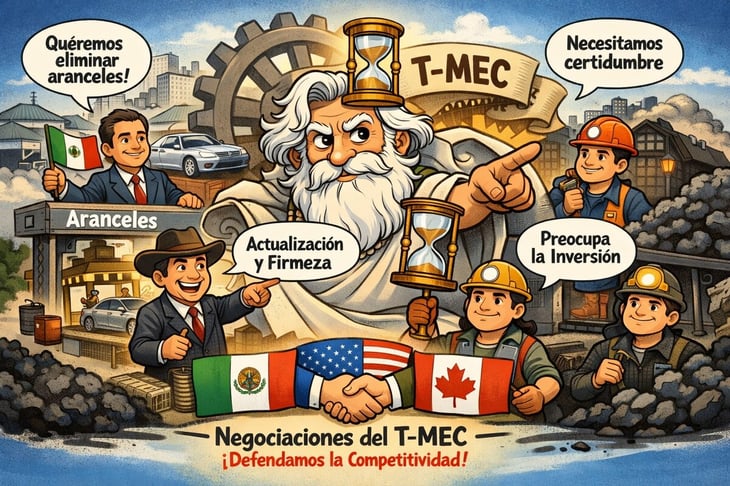Caricatura editorial - Cronos vigila negociaciones del T-MEC en Coahuila