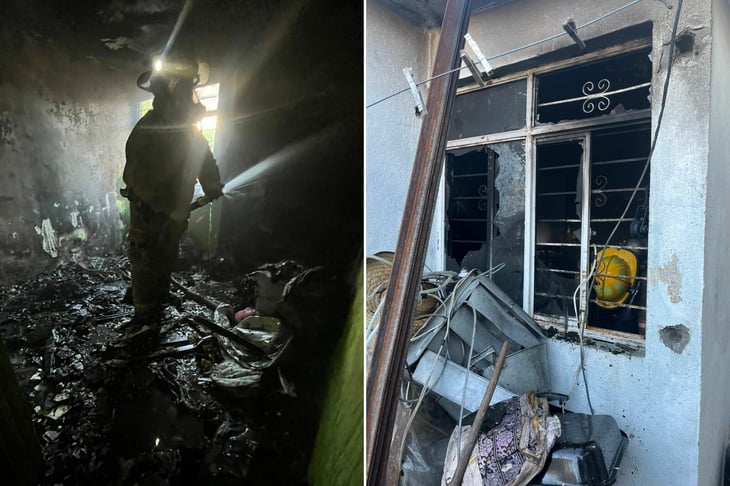 Incendio devora vivienda en Praderas del Sur de Monclova