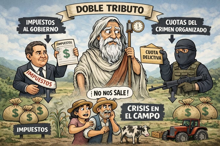 Caricatura Editorial... 'Doble cobro exprime a productores mexicanos'