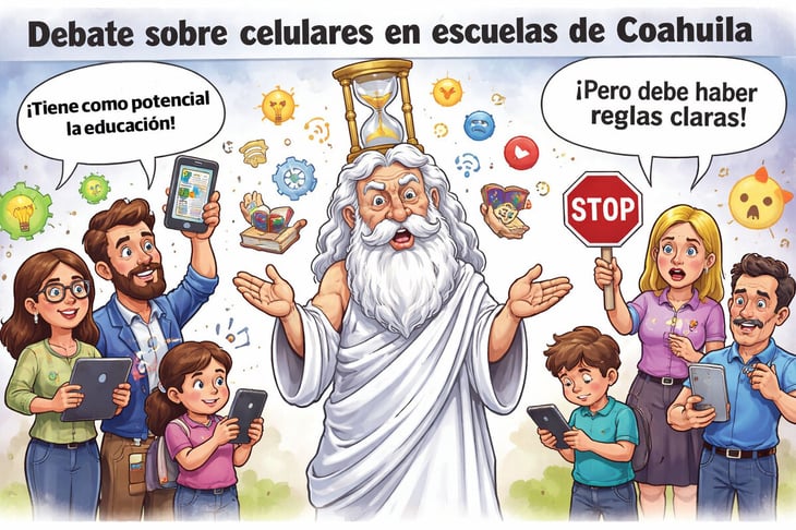 Caricatura Editorial... “Cronos y el dilema digital en las aulas”