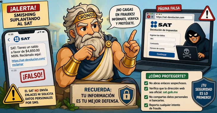Caricatura editorial - Alerta: falsos mensajes del SAT acechan a contribuyentes