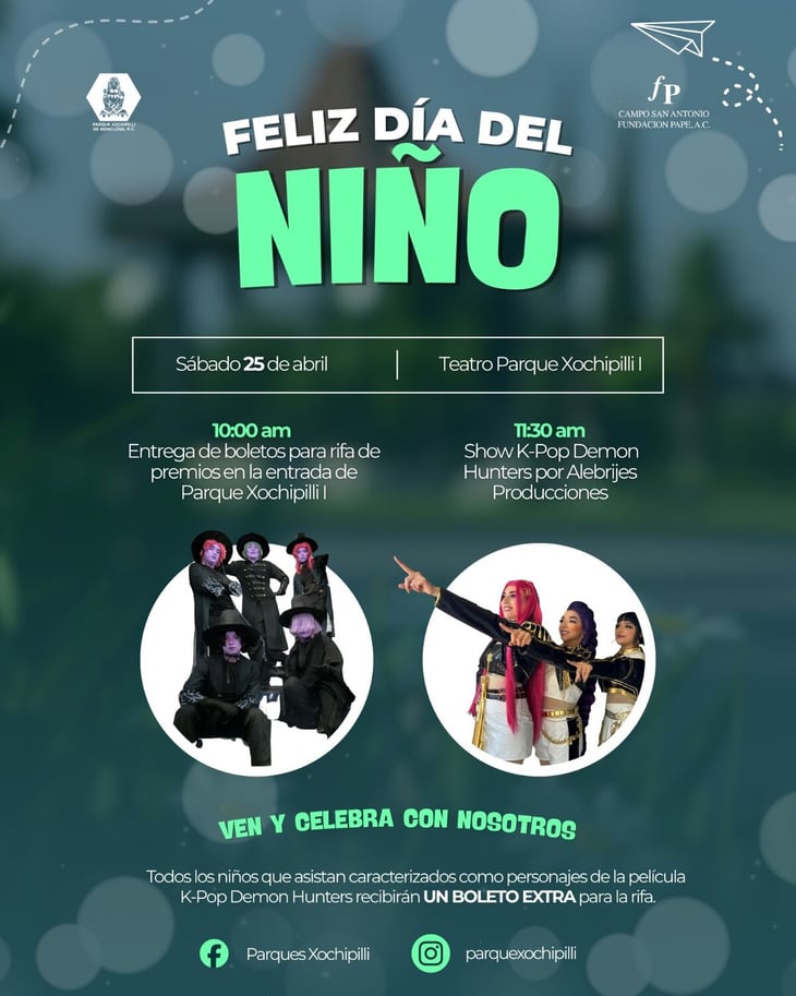      En el marco de su 38 aniversario, Parque Xochipilli de Monclova invita a la comunidad a celebrar el Día del Niño 2026 este sábado 25 de abril