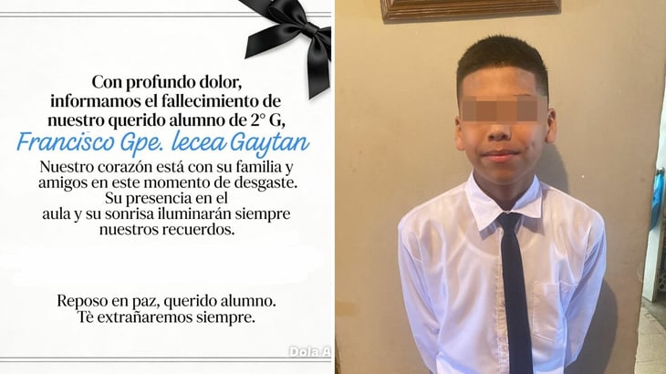 Luto en secundaria por muerte de estudiante Francisco de 14 años