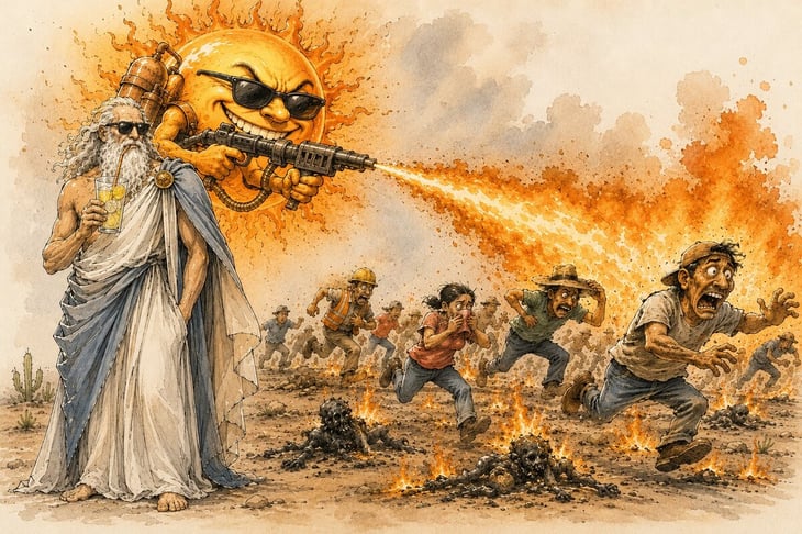 Caricatura editorial - Sol extremo alerta a Coahuila