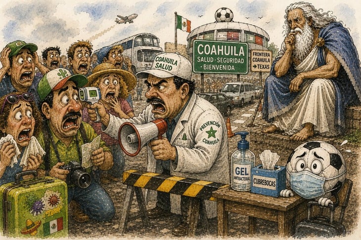 Caricatura editorial - Mundial… y alerta sanitaria