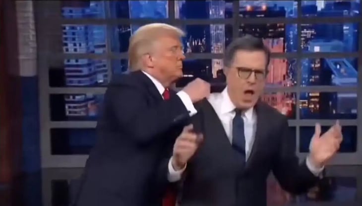 foto Trump se burla de cancelación del programa de Stephen Colbert con IA