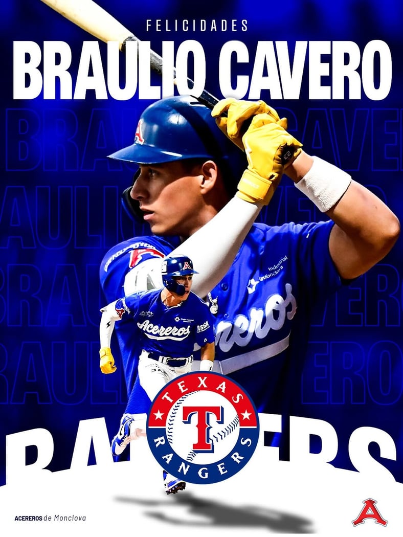 Braulio Cavero firma con los Texas Rangers de MLB