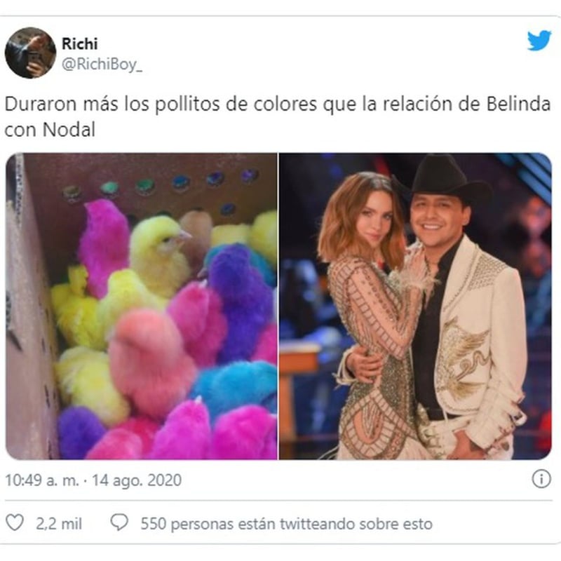 Llueven los memes a Nodal y Belinda