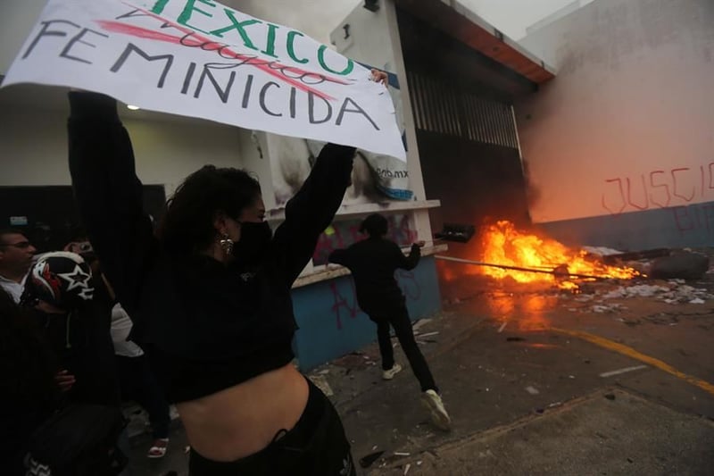 Protesta feminista en Cancún