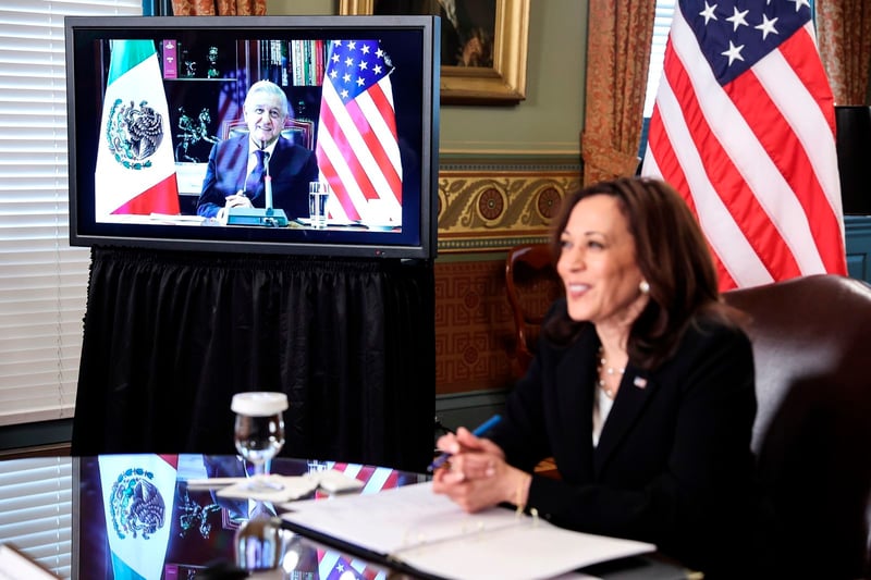 Reunión virtual de AMLO con Kamala Harris