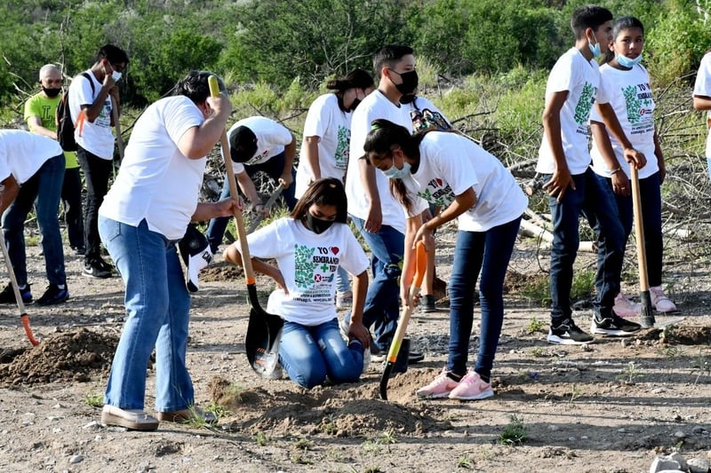 Reforestación en Ecoparque de Monclova