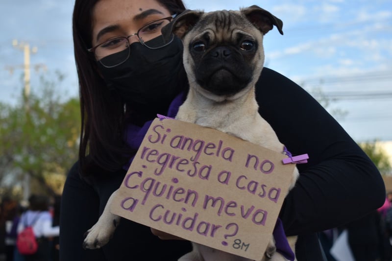 Feministas de Monclova se reúnen en la plaza del Magisterio