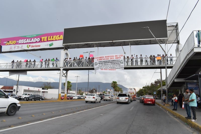 Manifestación de obreros de AHMSA