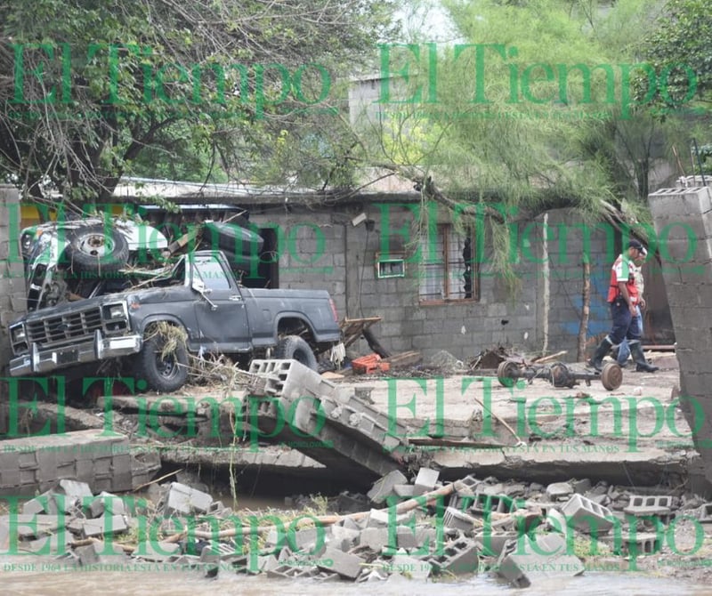 Estragos por la inundación en Múzquiz, Coahuila.