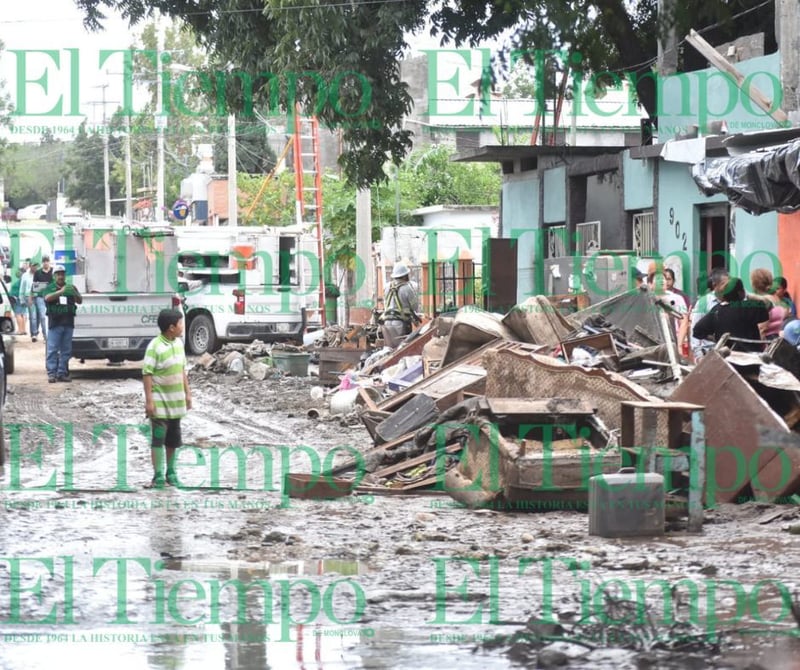 Estragos por la inundación en Múzquiz, Coahuila.