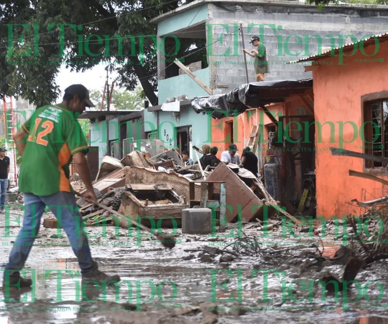 Estragos por la inundación en Múzquiz, Coahuila.