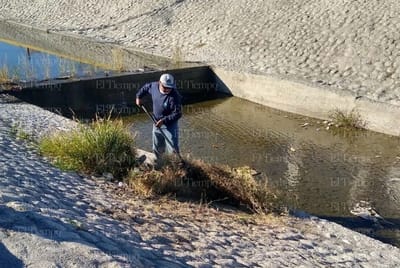 Municipio refuerza labor de cuadrillas en Río Monclova por aumento en nivel de agua