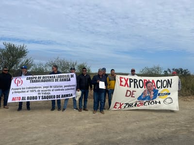 Ex obreros de AHMSA piden a Sheinbaum el pago de sus salarios 