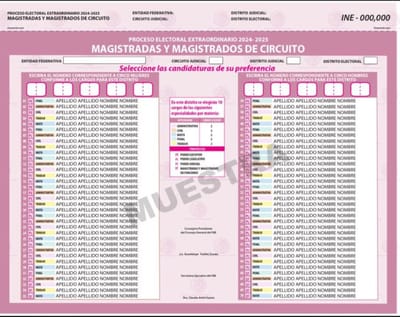 INE entregará seis boletas por ciudadano en elección judicial federal 