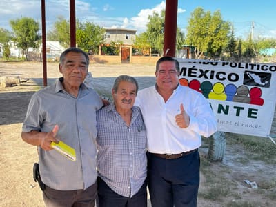 Dirigente estatal de México Avante dona minisplit a jardín de niños en el ejido Saloña