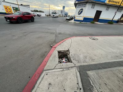 Banquetas y drenajes deteriorados generan problemas en Monclova