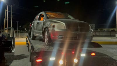 Volcadura en Sabinas: vehículo derrapa por exceso de velocidad nocturno