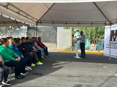 Municipio avanza con nueva pavimentación en la calle 38 de la colonia 21 de Marzo