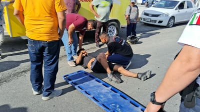 Menor motociclista resulta lesionado en accidente frente a la Plaza de la Borja