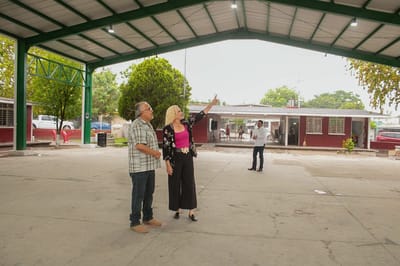 Supervisan avance de techumbre escolar en Múzquiz Coahuila actualmente
