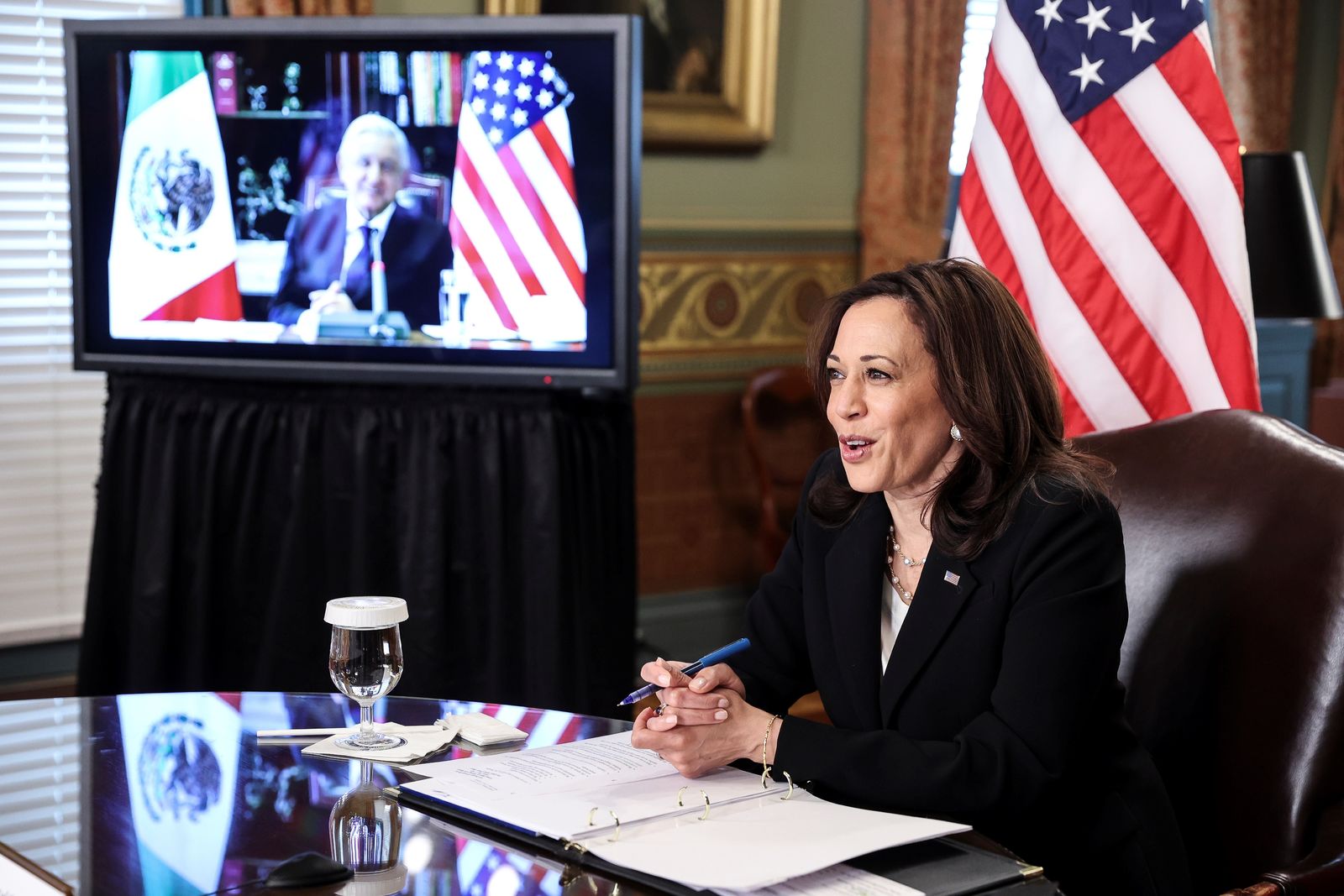 Reunión virtual de AMLO con Kamala Harris