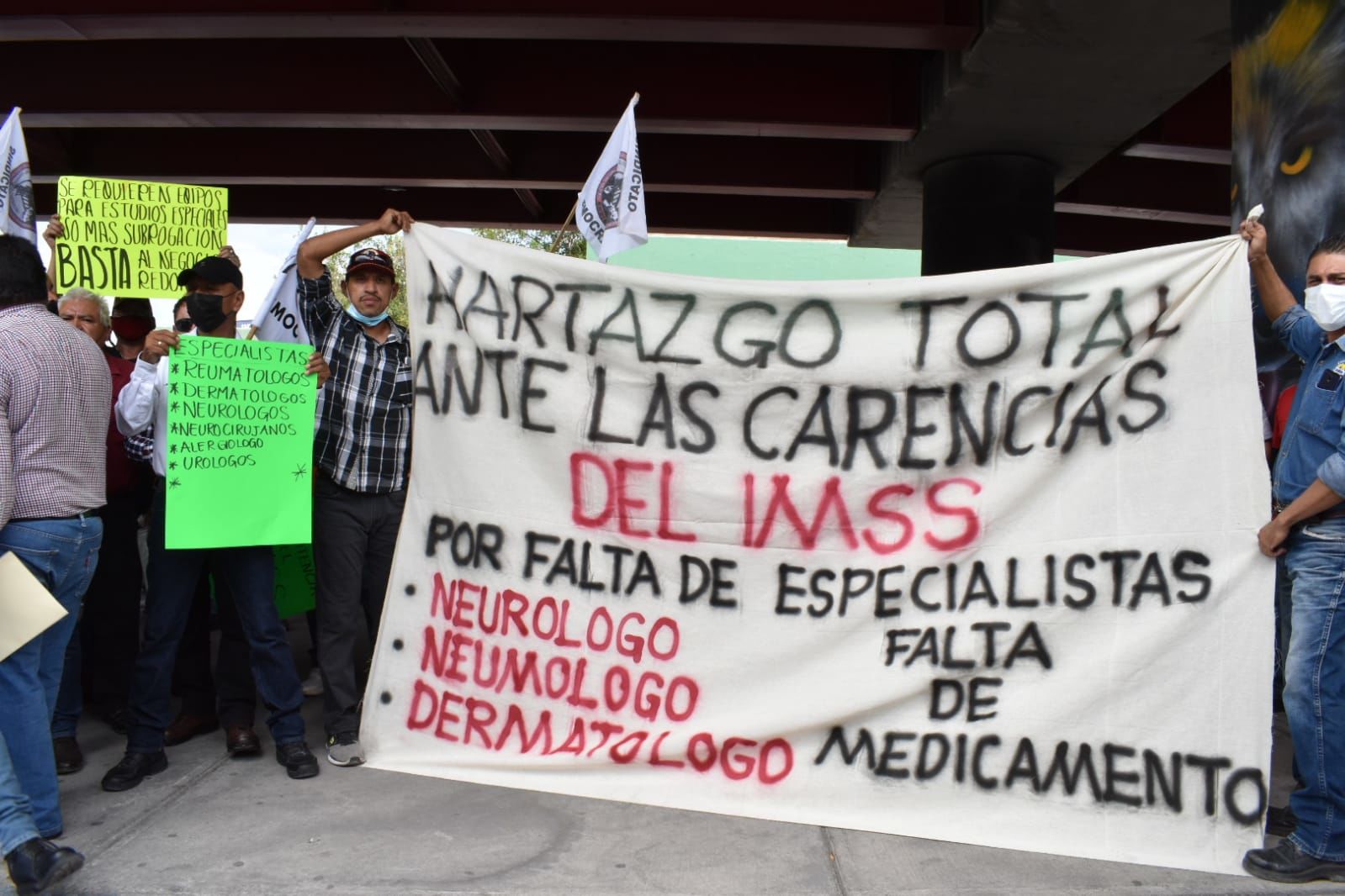 Manifestación de obreros de AHMSA
