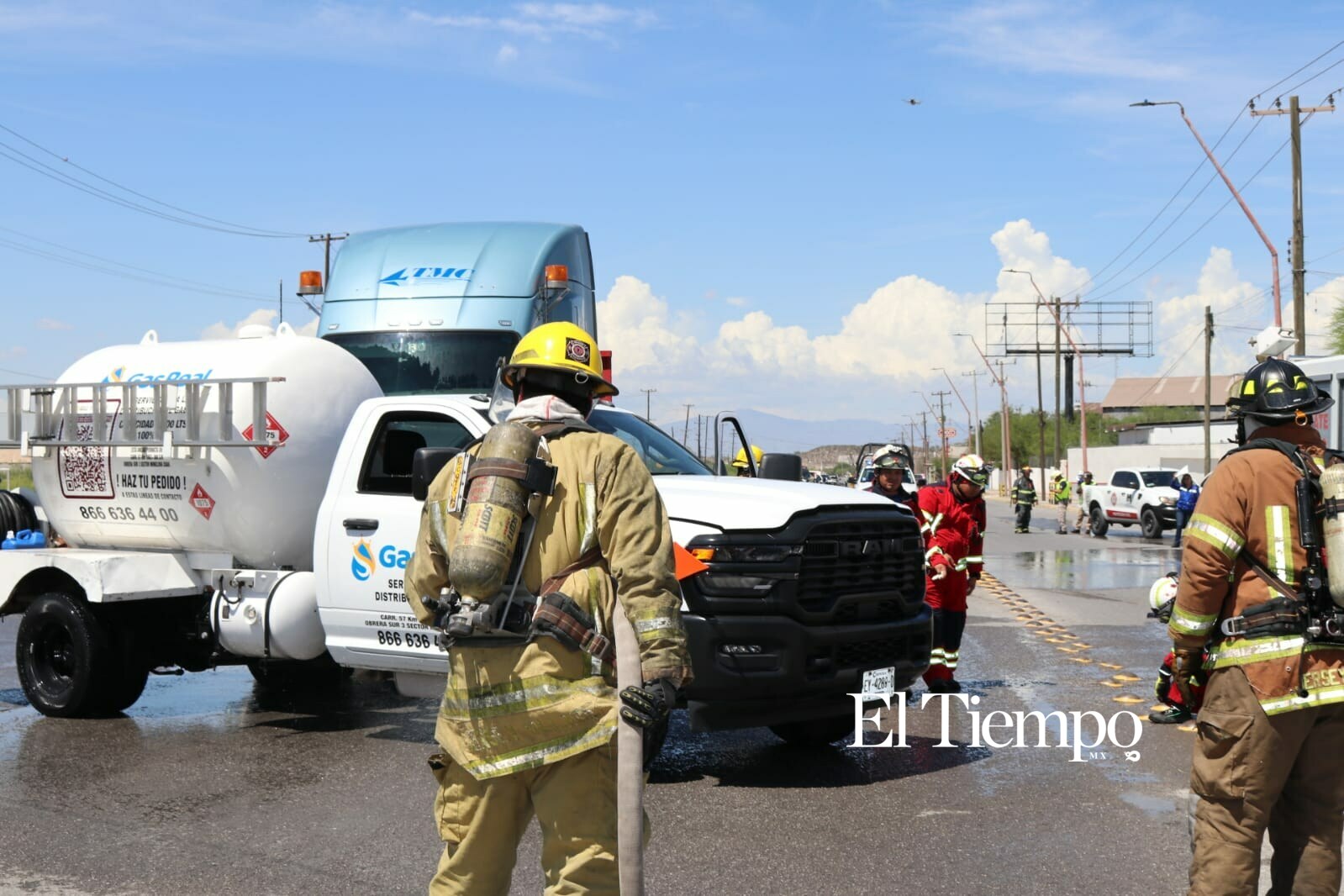 Simulacro recrea choque de pipa de gas y tráiler en Monclova