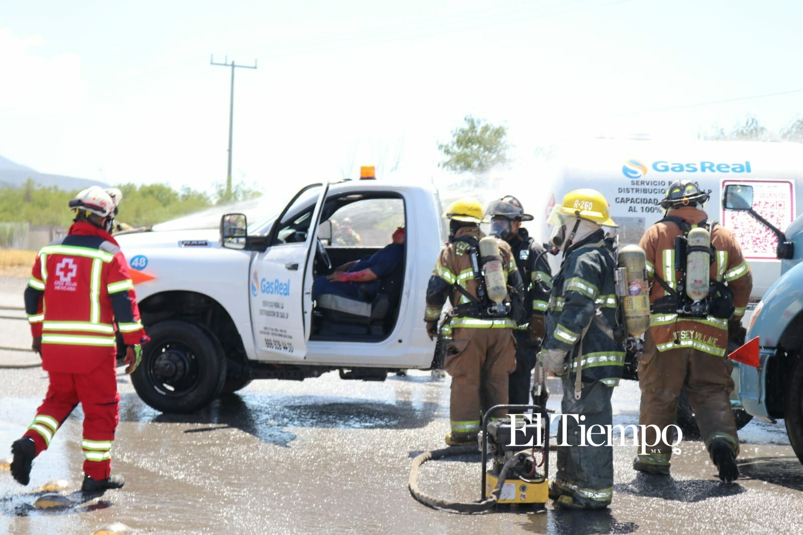 Simulacro recrea choque de pipa de gas y tráiler en Monclova