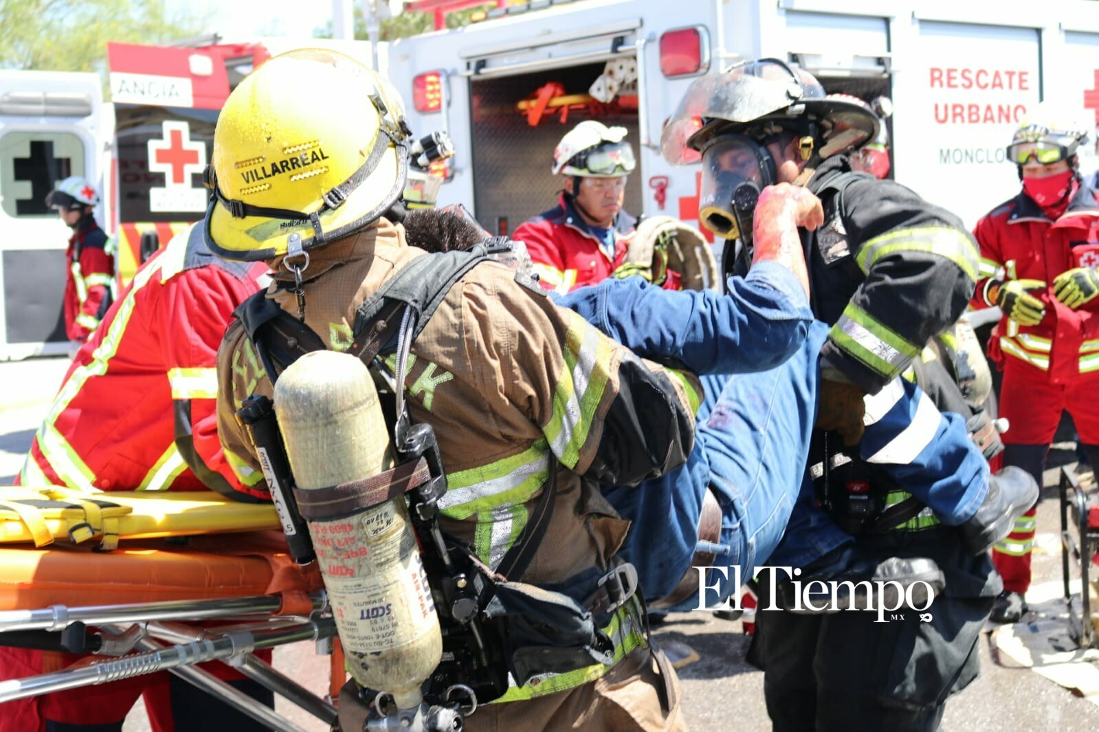 Simulacro recrea choque de pipa de gas y tráiler en Monclova