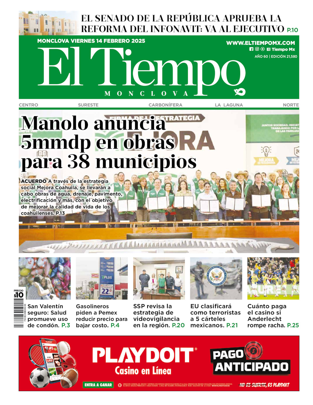 Edición impresa de El Tiempo Monclova