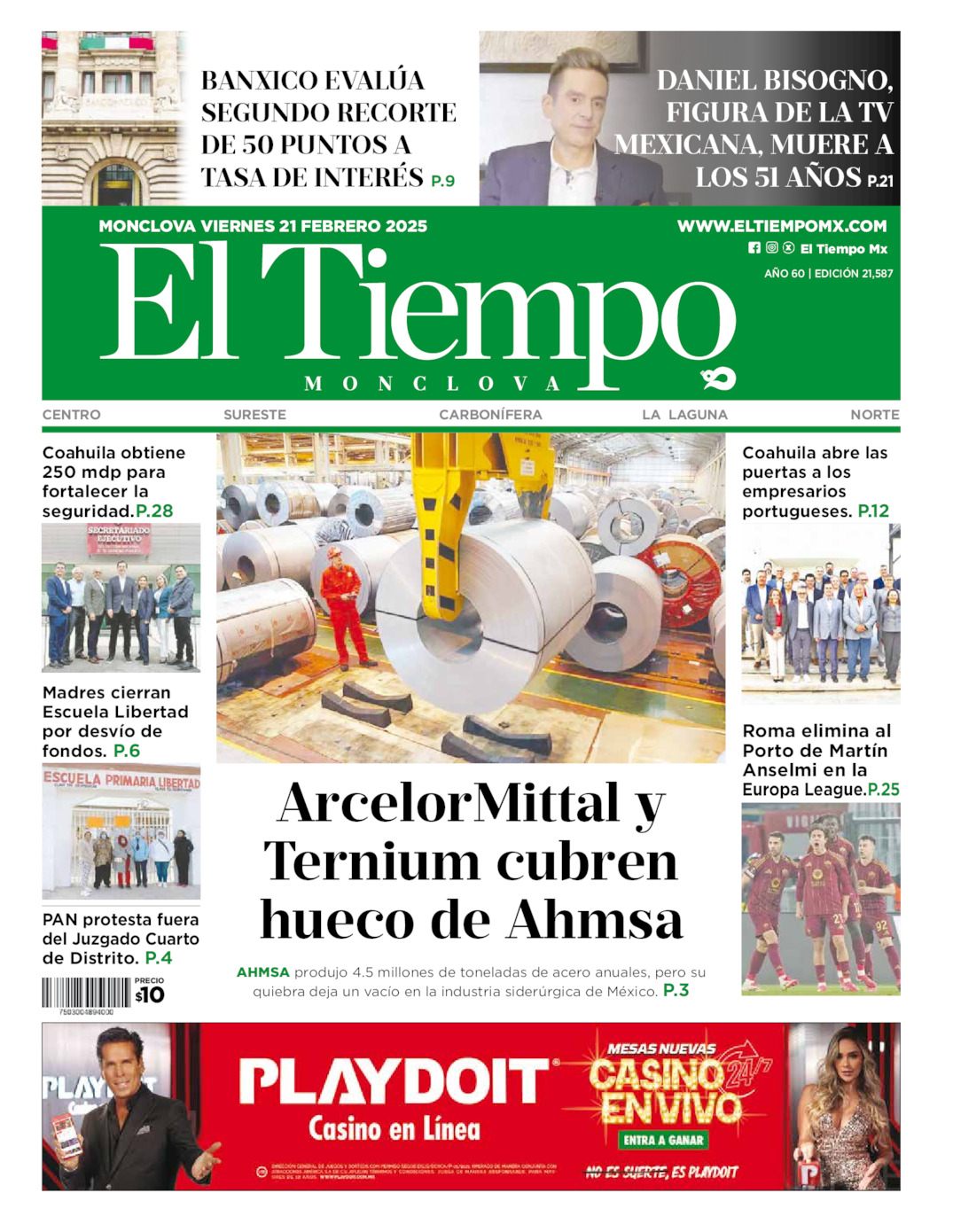 Edición impresa de El Tiempo Monclova