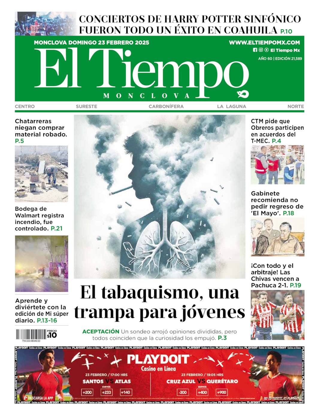 Edición impresa de El Tiempo Monclova