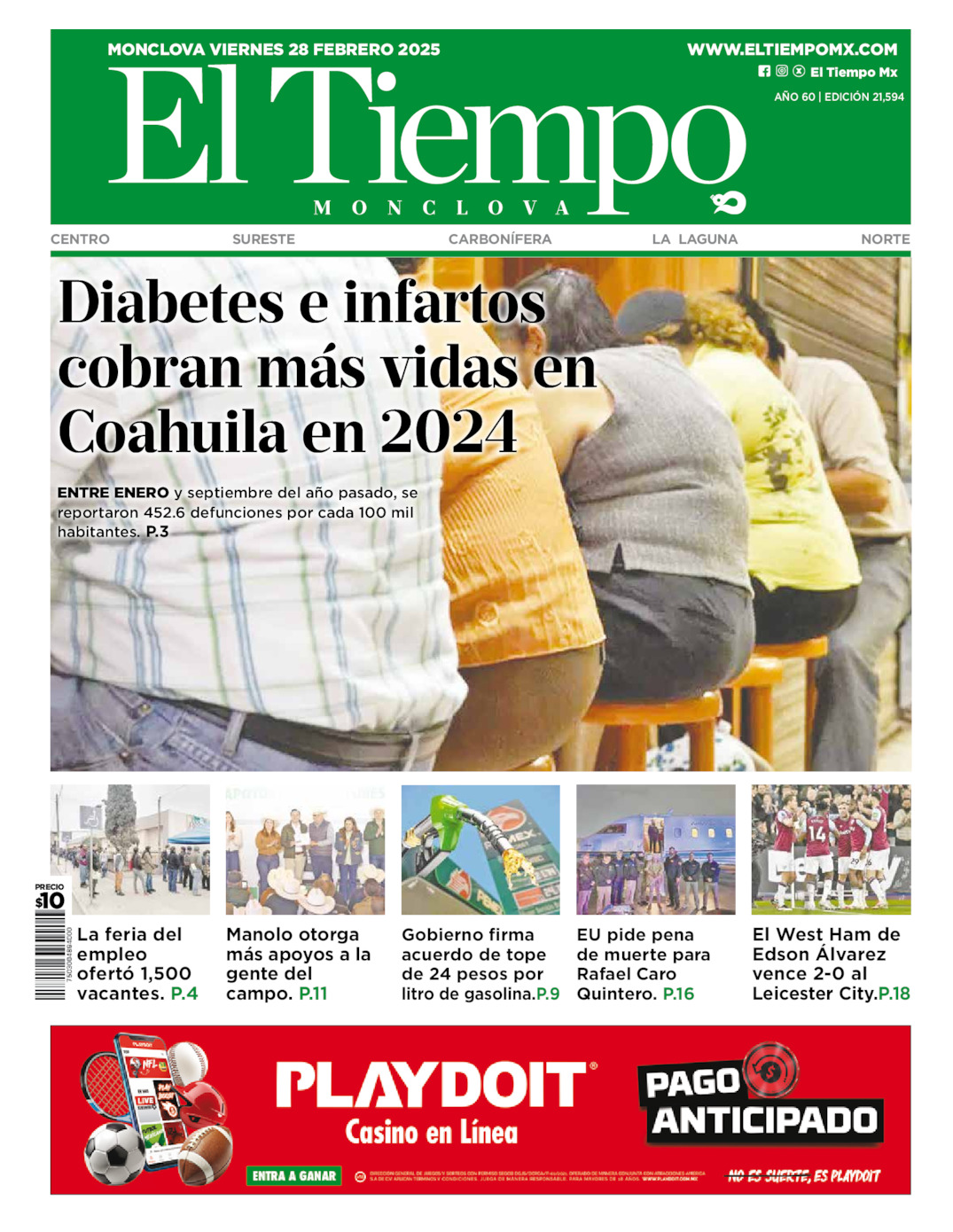 Edición impresa de El Tiempo Monclova