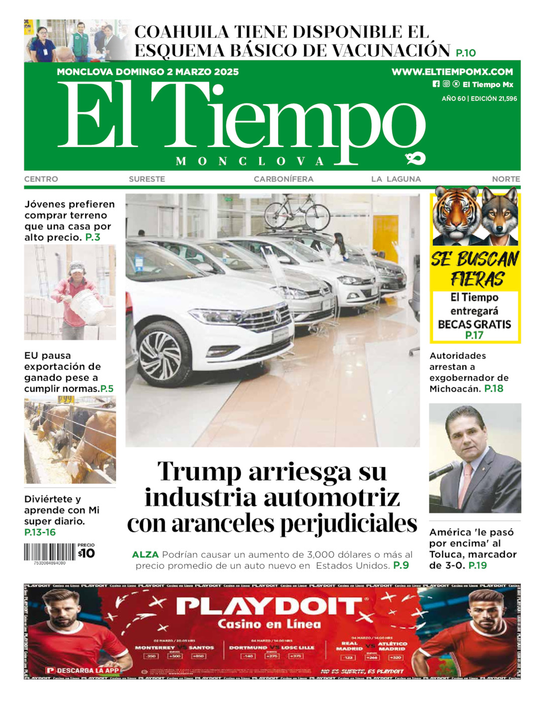 Edición impresa de El Tiempo Monclova