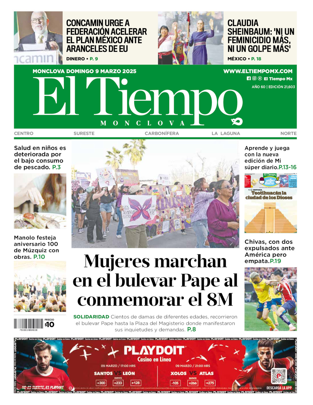 Edición impresa de El Tiempo Monclova